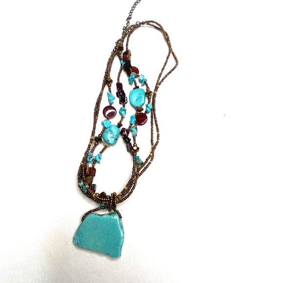 Beaded Turquoise Necklace - Picture 3 of 3